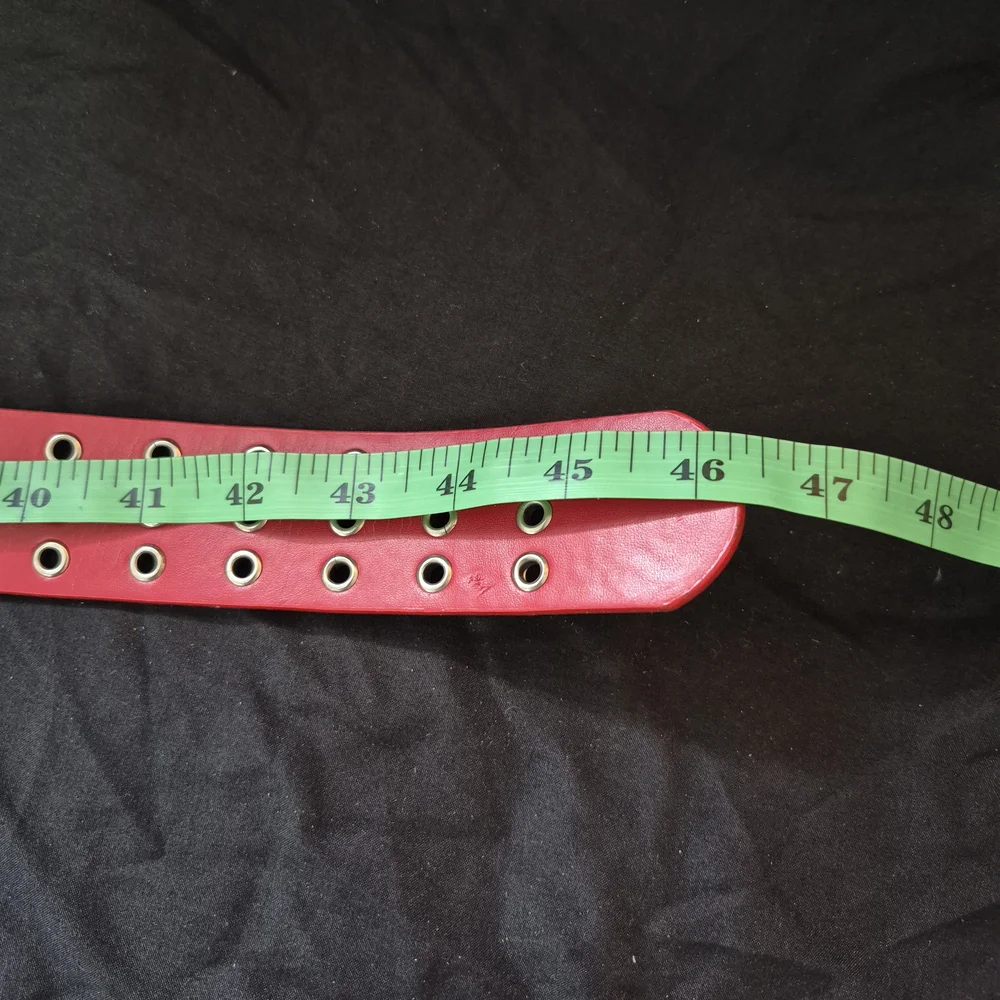 Stylish Red Eyelet Belt